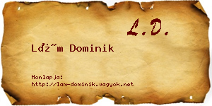 Lám Dominik névjegykártya